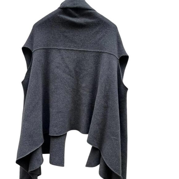 BROCHU WALKER Sorin Merino Wool Blend Wrap Vest In Shale Melange Size P/S - Picture 4 of 8
